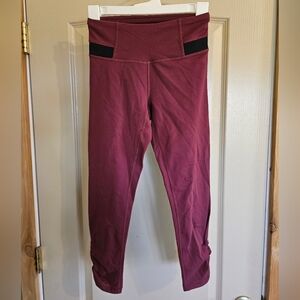 Lucy Burgundy Leggings XS Cinches At The Bottom Of Each Leg On The Side 😍